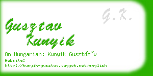 gusztav kunyik business card